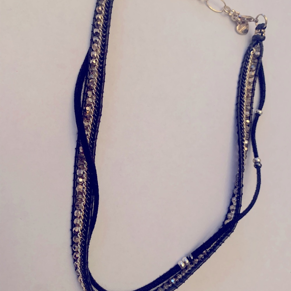 SALE $15 or 3 for $40 Nakamol black gold beaded choker necklace